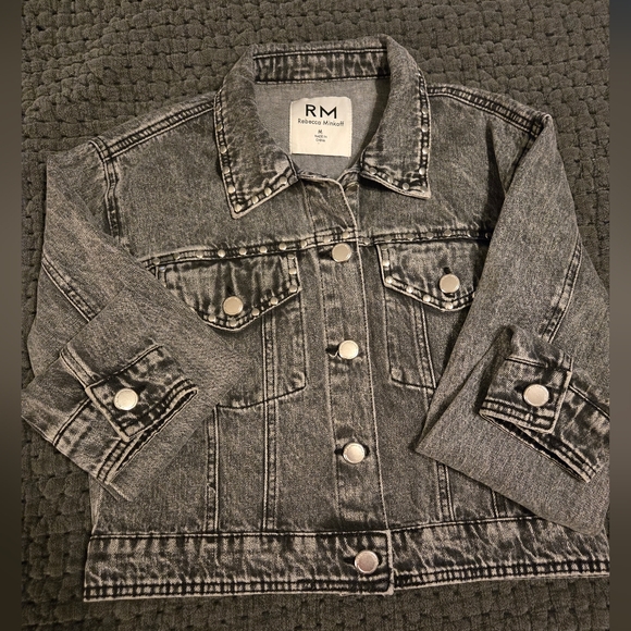Rebecca Minkoff Jackets & Blazers - Rebecca Minkoff Gray Studded Jean Jacket Classic Design